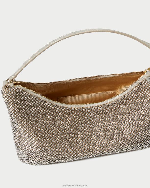 чанти злато Loeffler Randall N248X399 Жени cam diamante багетна чанта