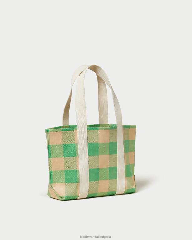 чанти зелен/цветен гингам Loeffler Randall N248X314 Жени bennett средна чантичка