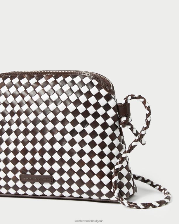 чанти шоколад/бял Loeffler Randall N248X332 Жени кръстосано тяло от тъкани mallory