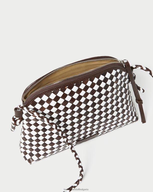 чанти шоколад/бял Loeffler Randall N248X332 Жени кръстосано тяло от тъкани mallory