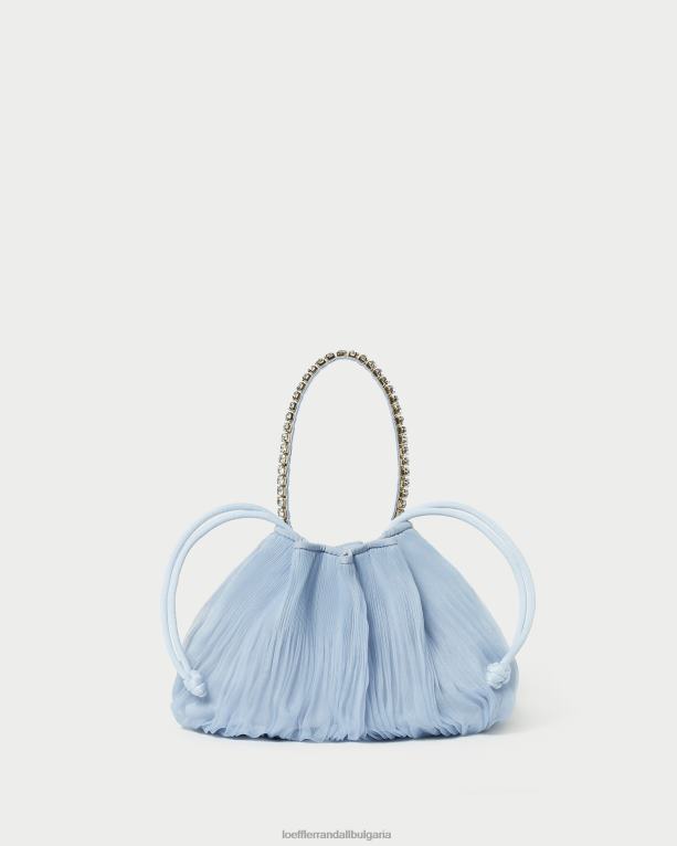 чанти син Loeffler Randall N248X370 Жени плисирана торбичка с кристали layne
