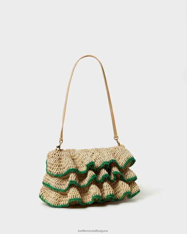 чанти естествен/зелен Loeffler Randall N248X373 Жени съединител с волани odette