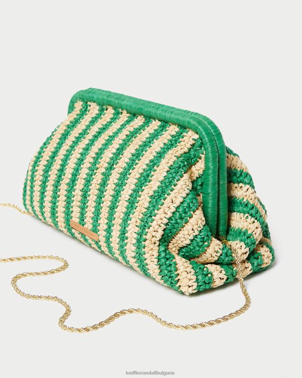 чанти естествено/зелено райе Loeffler Randall N248X391 Жени съединител на рамката trudie
