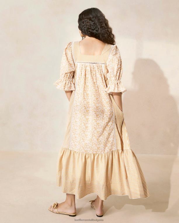 дрехи кафяво флорално/кафяво райе Loeffler Randall N248X184 Жени макси рокля phillipa