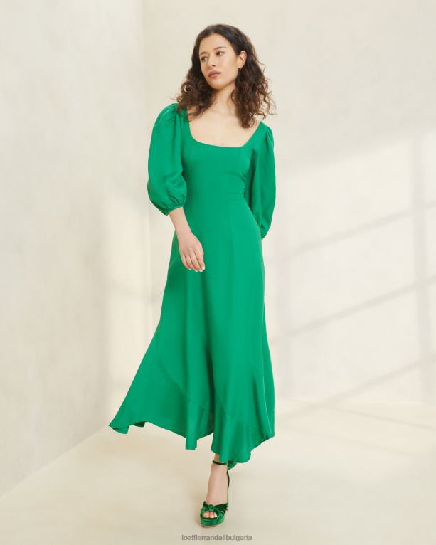дрехи смарагд Loeffler Randall N248X185 Жени рокля с извивки carmina