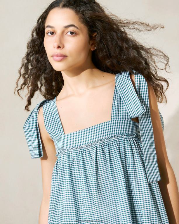 дрехи мини зелен гингам Loeffler Randall N248X191 Жени janie рокля с волани