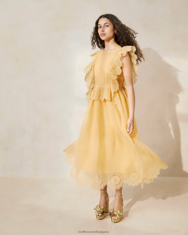 дрехи дюна Loeffler Randall N248X192 Жени бродирана рокля с фестони на наоми