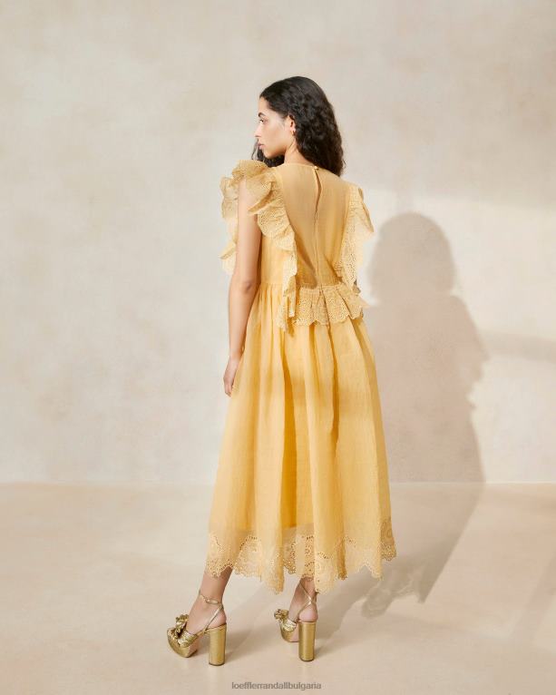 дрехи дюна Loeffler Randall N248X192 Жени бродирана рокля с фестони на наоми