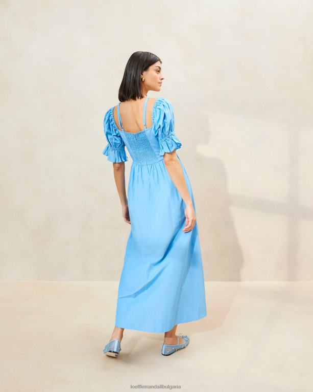 дрехи метличина Loeffler Randall N248X193 Жени рокля с набрано корсаж yael