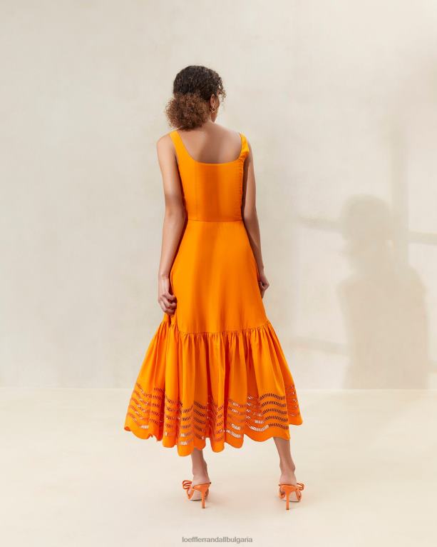 дрехи невен Loeffler Randall N248X196 Жени миди рокля с бродирана карина