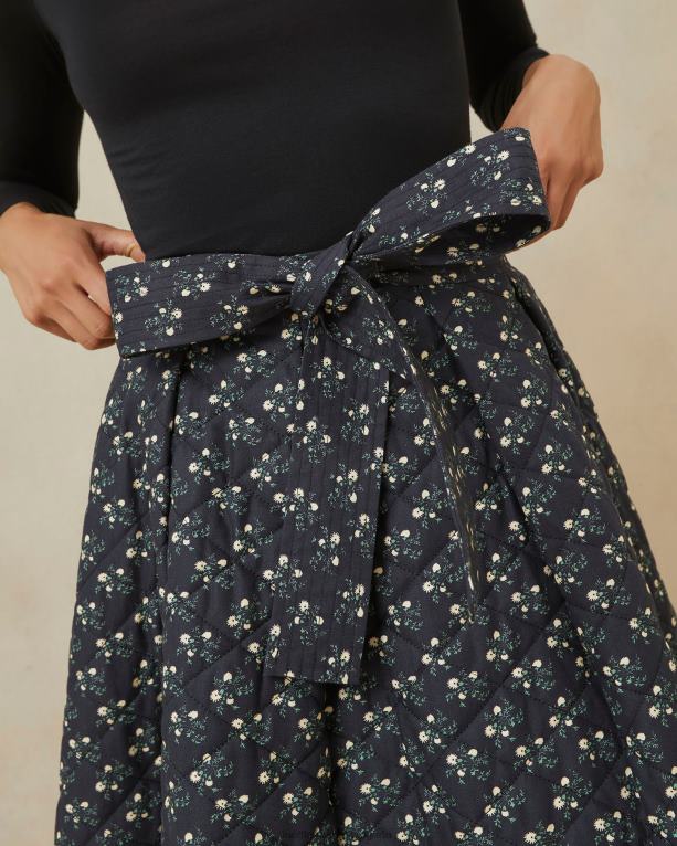 дрехи черен дици флорален Loeffler Randall N248X237 Жени ватирана пола leigh