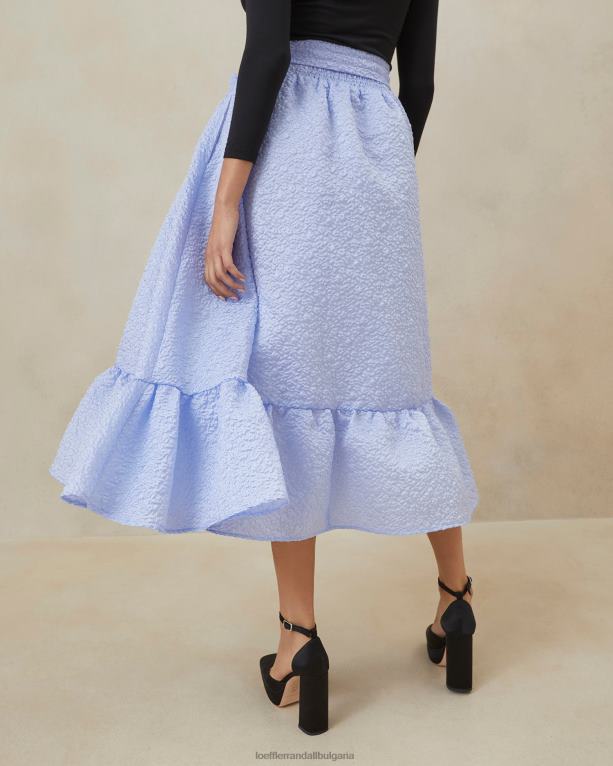 дрехи син Loeffler Randall N248X249 Жени кръгла пола с волани Carrie