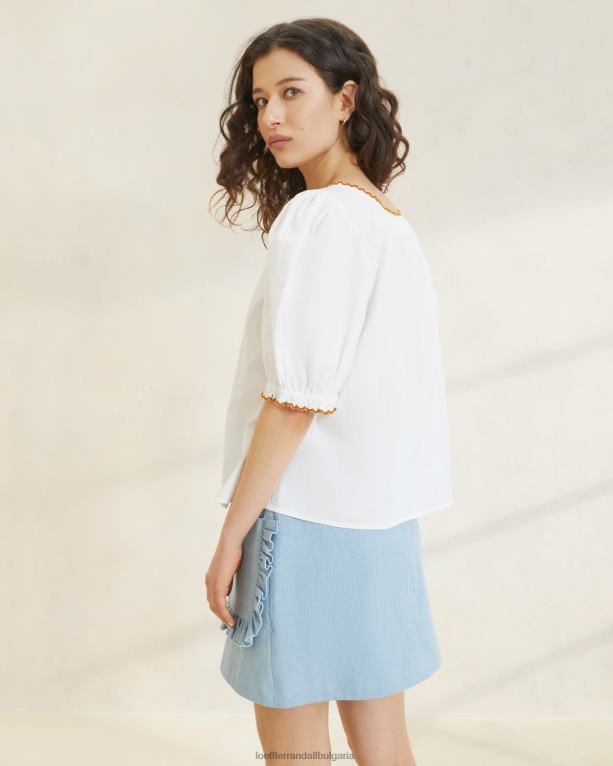 дрехи бяло/пура Loeffler Randall N248X203 Жени блуза с фестони britton