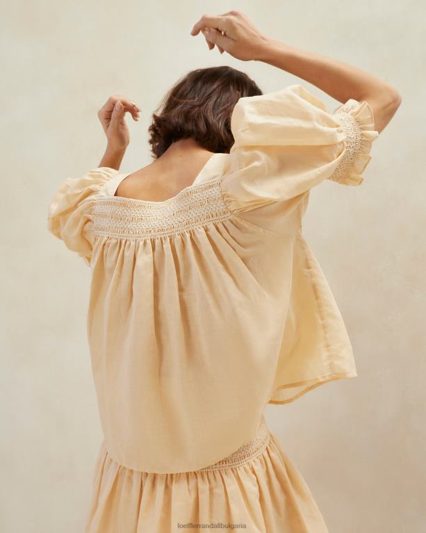 дрехи пясък/екрю Loeffler Randall N248X236 Жени пушено горнище lydie