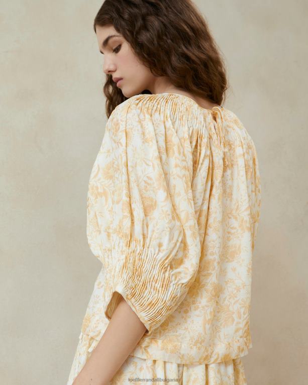 дрехи тонално лозово цвете Loeffler Randall N248X241 Жени пушено горнище на sloane