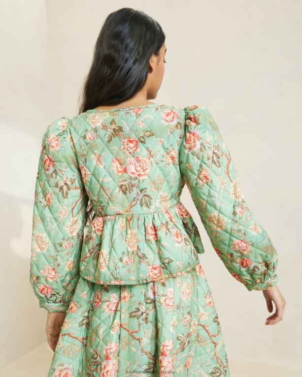 дрехи градински чай ботанически флорален Loeffler Randall N248X254 Жени сако с вратовръзка отпред
