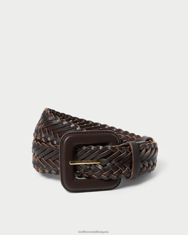 аксесоари шоколад Loeffler Randall N248X168 Жени оливков тънък колан