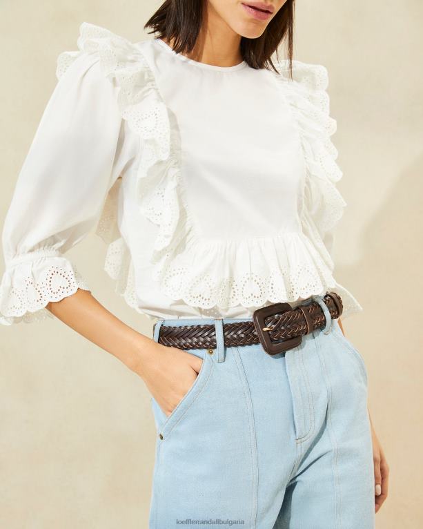 аксесоари шоколад Loeffler Randall N248X168 Жени оливков тънък колан