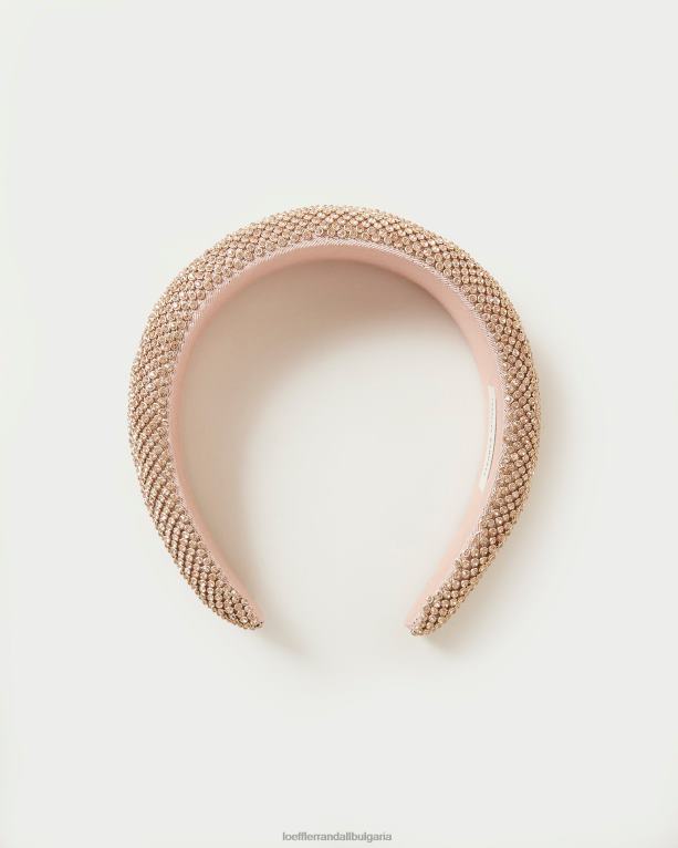 аксесоари светла праскова Loeffler Randall N248X142 Жени лента за глава Bellamy Diamante