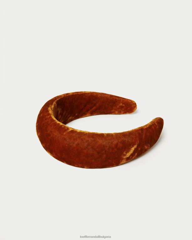 аксесоари охра Loeffler Randall N248X145 Жени кадифена лента за глава белами
