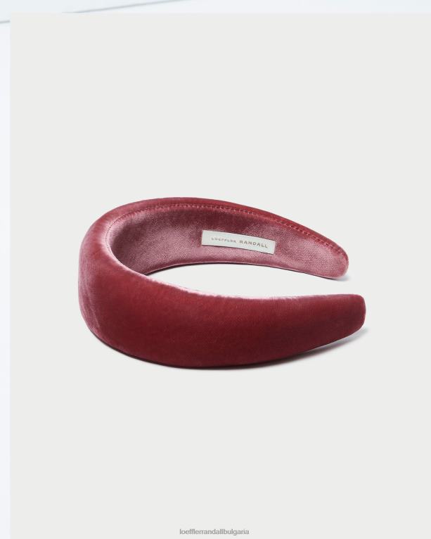 аксесоари чаена роза Loeffler Randall N248X152 Жени кадифена лента за глава белами