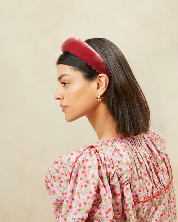 аксесоари чаена роза Loeffler Randall N248X152 Жени кадифена лента за глава белами