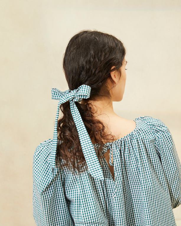 аксесоари индийско орехче/мини зелен гингам Loeffler Randall N248X162 Жени щипки за дъга Dee