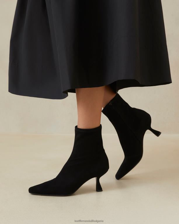 обувки черен Loeffler Randall N248X289 Жени велурени извити ботуши thandy