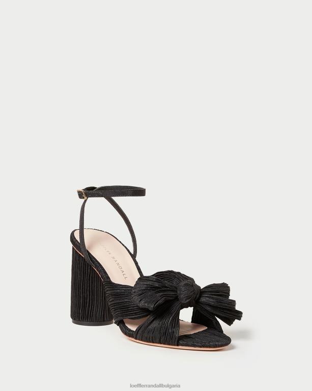 обувки черен Loeffler Randall N248X17 Жени камелия плисирана панделка