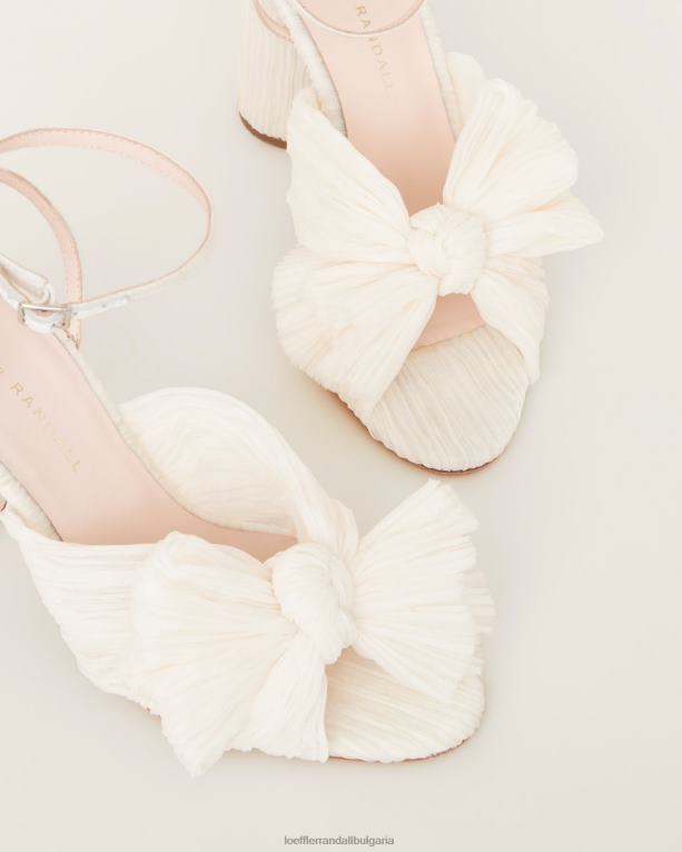 обувки веганска перла Loeffler Randall N248X1 Жени камелия плисирана панделка