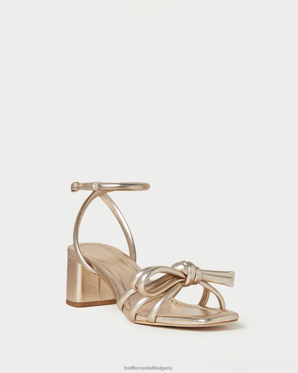 обувки шампанско Loeffler Randall N248X22 Жени сандал със среден ток с лък mikel