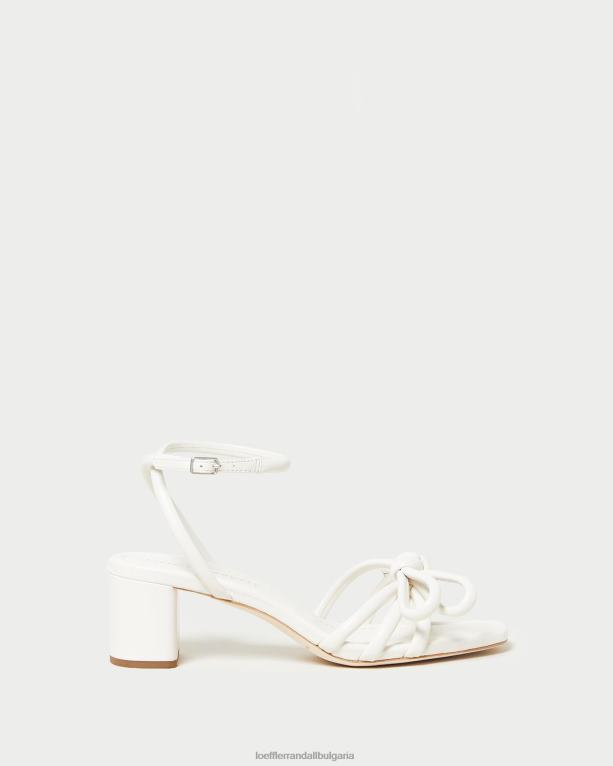 обувки бяло Loeffler Randall N248X24 Жени сандал със среден ток с лък mikel