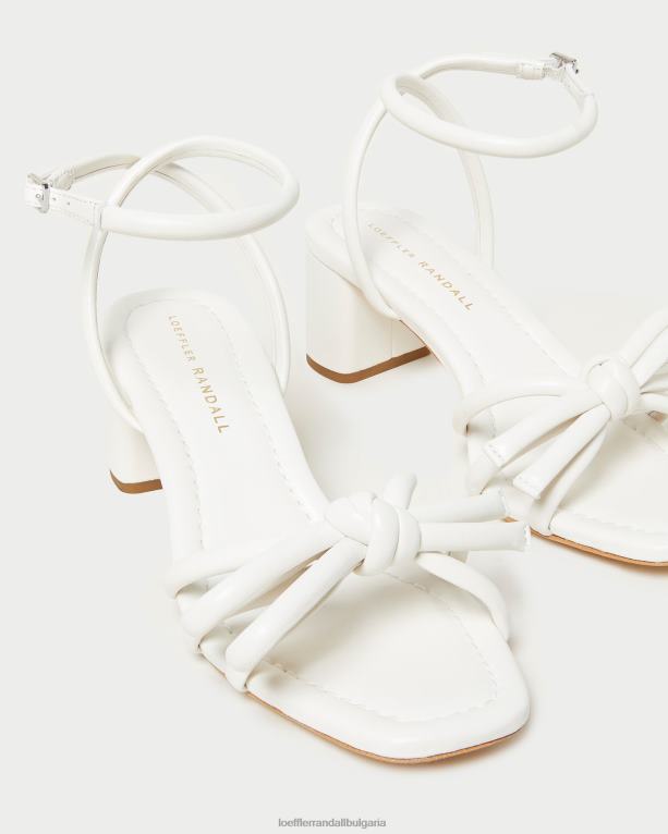 обувки бяло Loeffler Randall N248X24 Жени сандал със среден ток с лък mikel