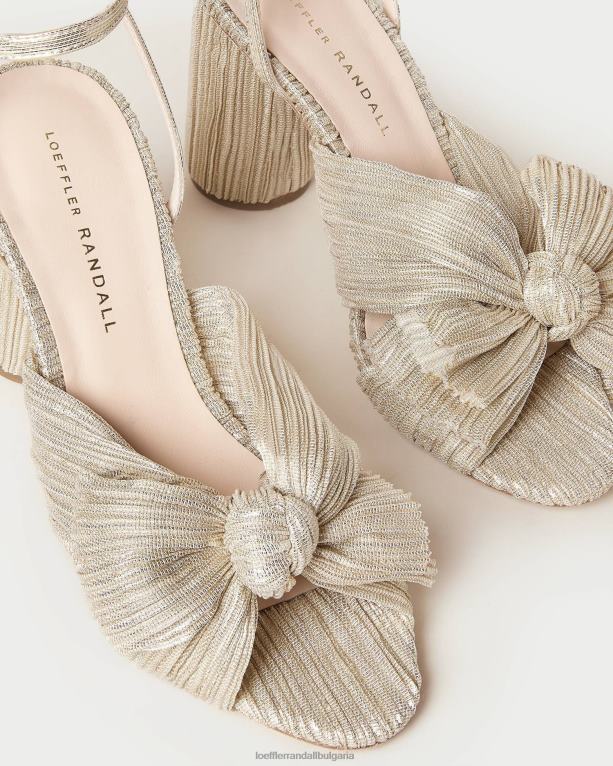 обувки платина Loeffler Randall N248X3 Жени камелия плисирана панделка
