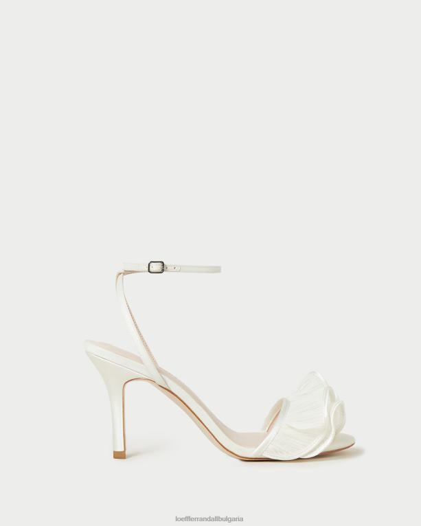 обувки перла Loeffler Randall N248X42 Жени сандали на ток с волани estella