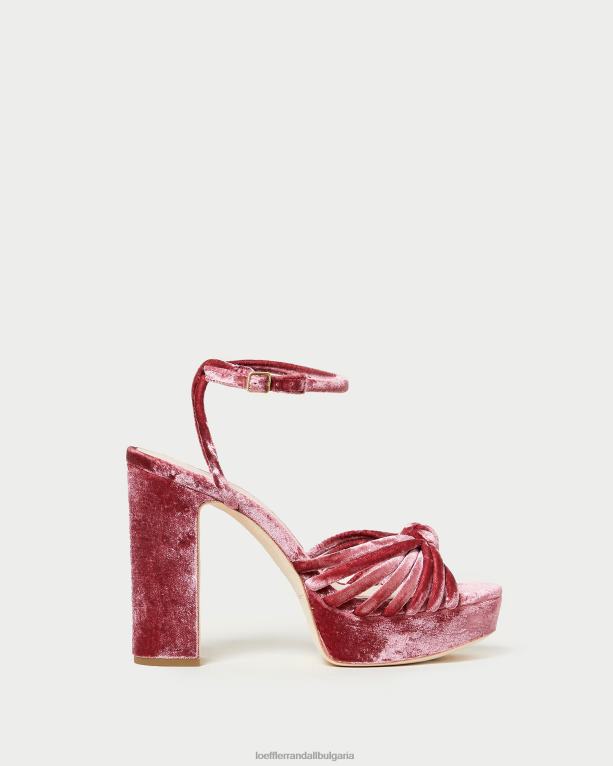 обувки чаена роза Loeffler Randall N248X48 Жени сандали на платформа с възел rivka