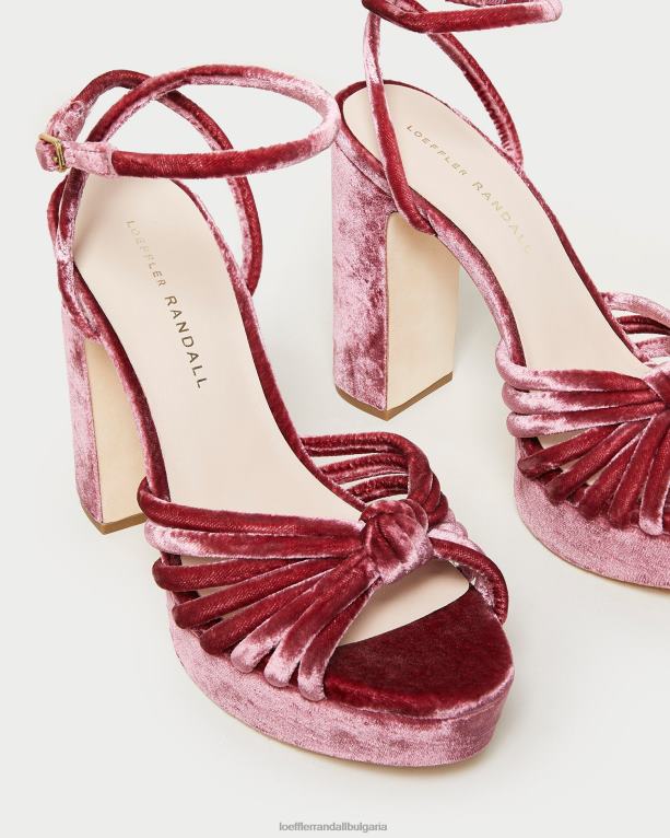 обувки чаена роза Loeffler Randall N248X48 Жени сандали на платформа с възел rivka