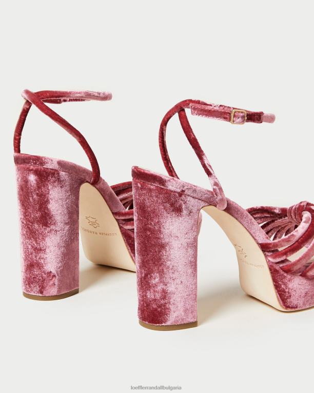 обувки чаена роза Loeffler Randall N248X48 Жени сандали на платформа с възел rivka