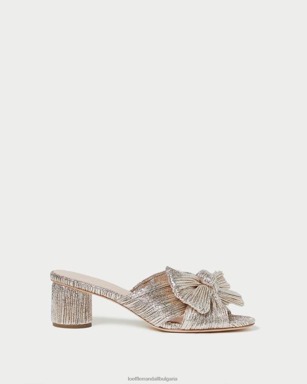 обувки шампанско Loeffler Randall N248X49 Жени emilia плисирана панделка