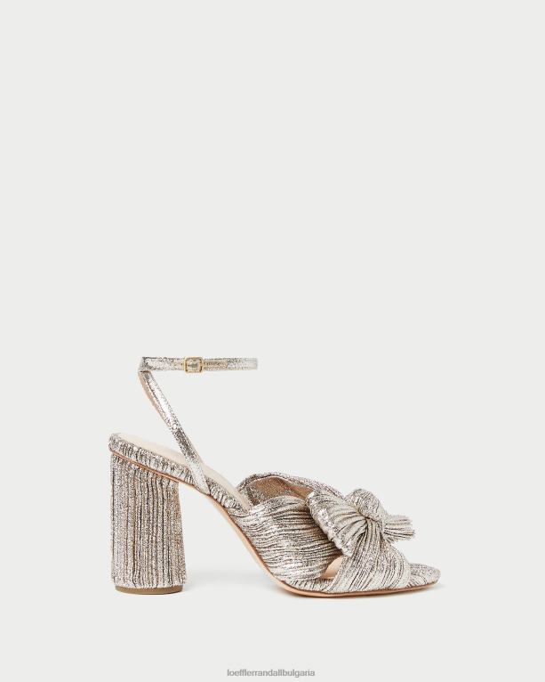 обувки шампанско Loeffler Randall N248X64 Жени камелия плисирана панделка