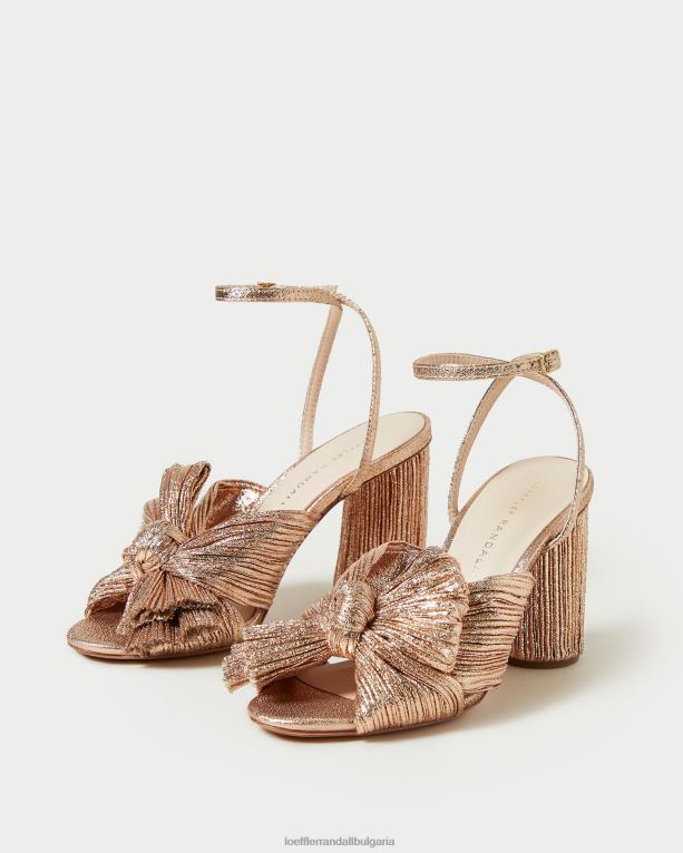 обувки дюна Loeffler Randall N248X72 Жени камелия плисирана панделка