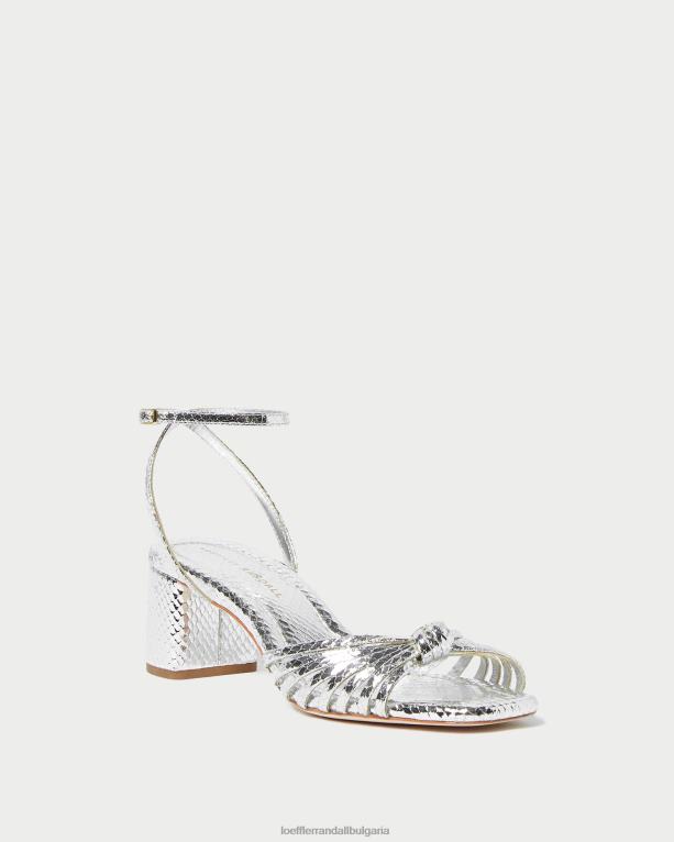 обувки сребро Loeffler Randall N248X74 Жени оливия възел среден ток