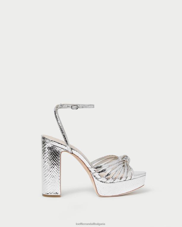 обувки сребро Loeffler Randall N248X75 Жени сандали на платформа с възел rivka