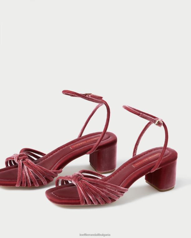 обувки чаена роза Loeffler Randall N248X80 Жени оливия възел среден ток