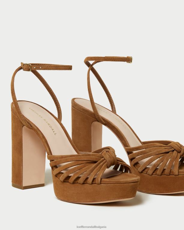 обувки какао Loeffler Randall N248X81 Жени сандали на платформа с възел rivka