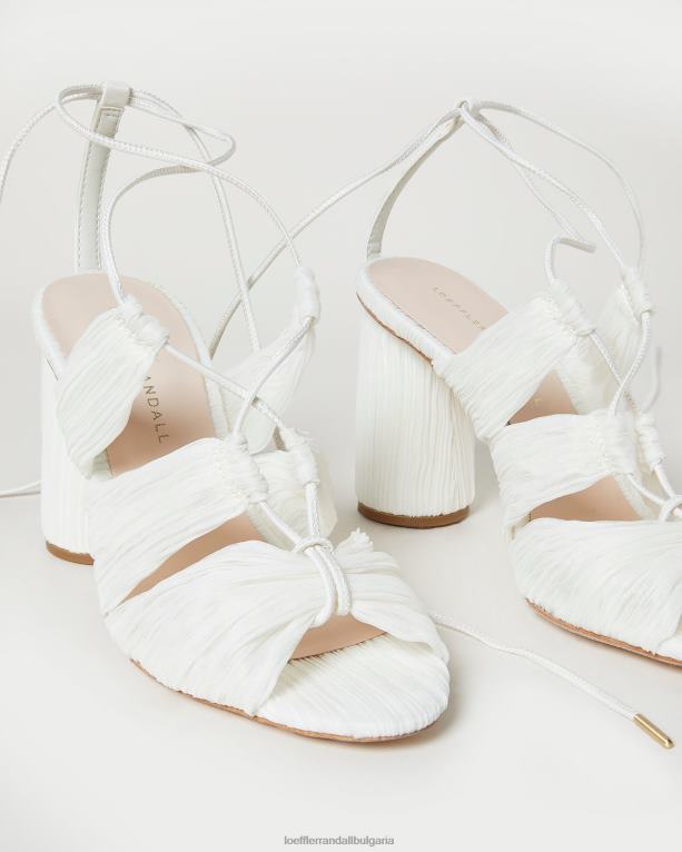 обувки перла Loeffler Randall N248X83 Жени Плисирани сандали с връзки teresa