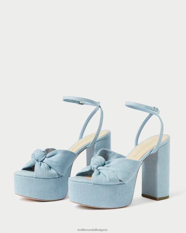 обувки светъл деним Loeffler Randall N248X84 Жени roz възел платформа