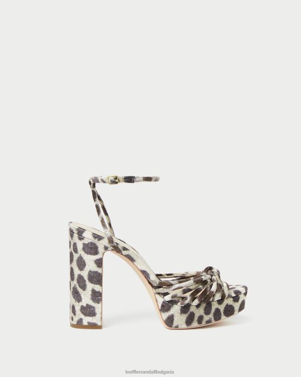 обувки леопард Loeffler Randall N248X98 Жени сандали на платформа с възел rivka