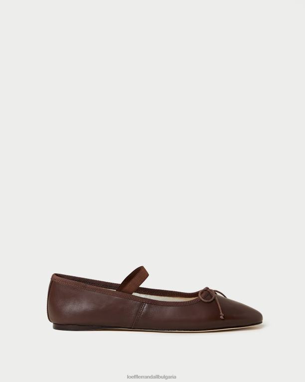обувки шоколадова кожа Loeffler Randall N248X296 Жени балет леони