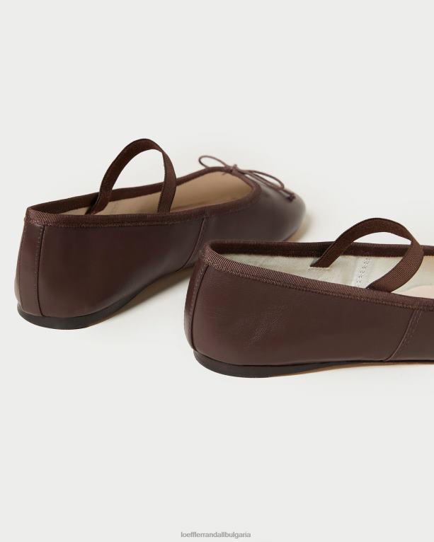 обувки шоколадова кожа Loeffler Randall N248X296 Жени балет леони
